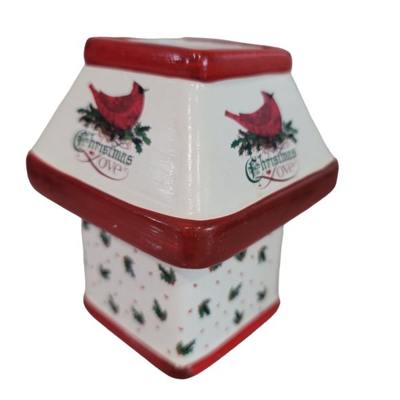Charles Wysocki Christmas candle lamp cardinal bird mistletoe red and white - Picture 7 of 7